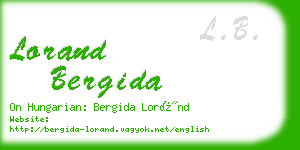 lorand bergida business card